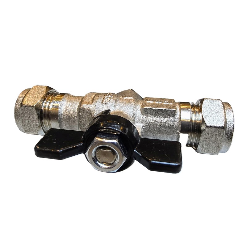 TC 15mm Compression Double Check Valve with Lever Isolating Valve
