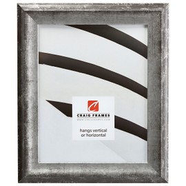 Craig Frames Verandah 203, 16x20 Picture Frame, Aged Silver