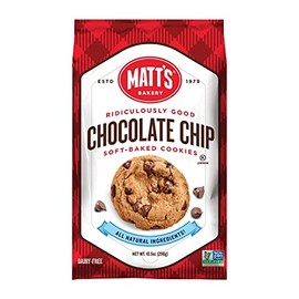 Matt's Bakery | Chocolate Chip Cookies | Soft-Baked, Non-GMO, All-Natural Ingredients; Single Pack of Cookies (10.5oz)