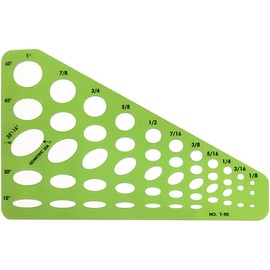 Flexible Jewelry Design Template Ruler for Hand Drawing - Thin, Soft, 360° Bendable, Includes Circular, Oval, and Diamond Shapes (Small Ellipse Template)