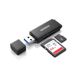 UGREEN SD Card Reader, USB 3.0, Micro SD Reader, Ultra Small, Simultaneous Reading, High Speed Transfer, Compatible with MacOS, Windows, Computers, SD MicroSD, SDXC, SDHC and More (Black)