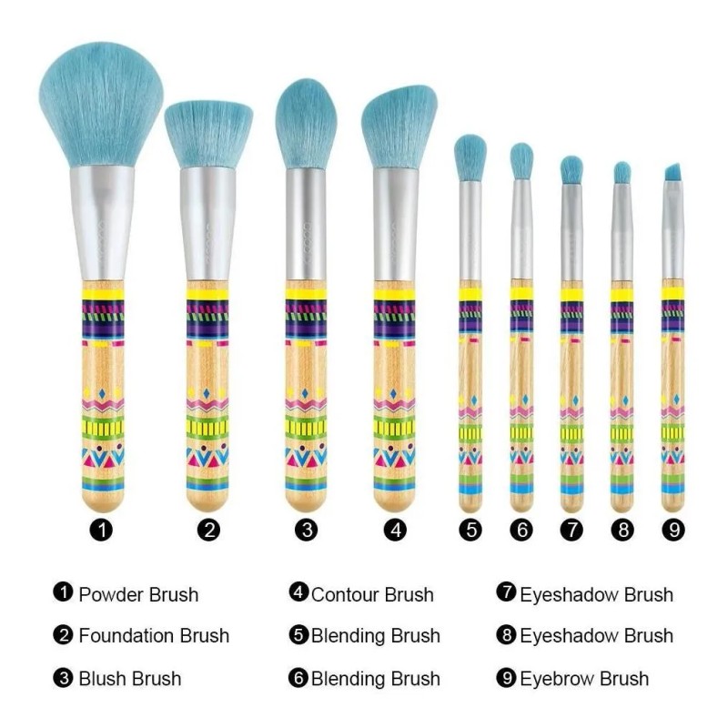 Docolor Boho Bamboo - Juego De Brochas Para Maquillaje