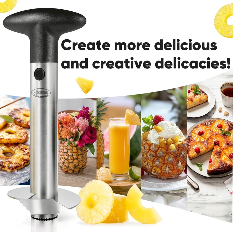 Pineapple Corer, [Upgraded, Reinforced, Thicker Blade] Newness Premium Pineapple Corer