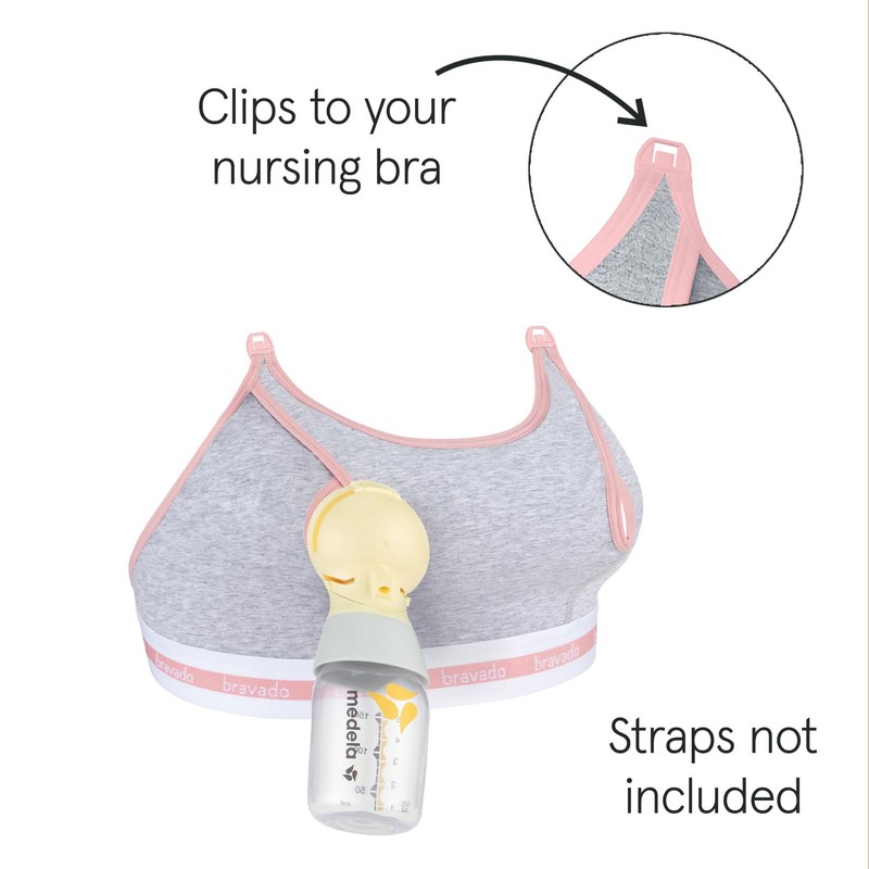 Bravado Women's Clip and Pump Maternity Bra, Grey Hellgrau Meliert),