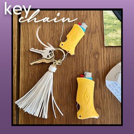 Toker Poker - Mini Bic, Keychain, Lighter Case, Multi Tool of Camping and other (Yellow)