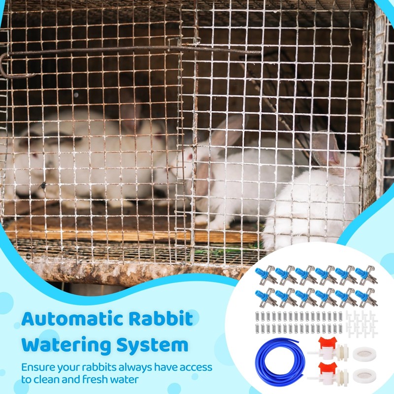 Automatic Rabbit Watering Kit - Including 5/16" Hose, 16 PCS