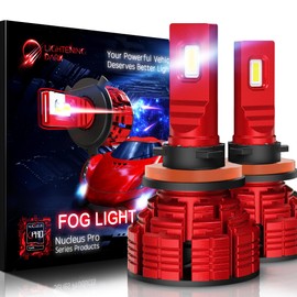 LIGHTENING DARK H11 Fog Light Bulbs, 6500K Xenon White H8 H9 H11 Light Bulbs (Pack of 2)