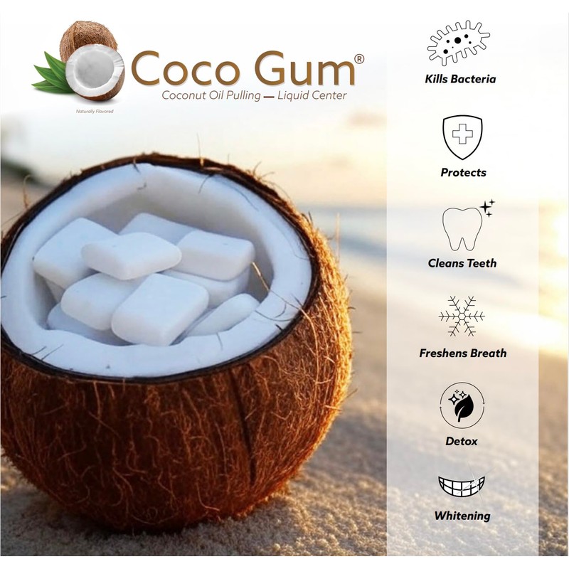 CocoGum – Coconut Oil Pulling Chewing Gum with MCT Oil