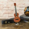 Ukulele Miniature Replica Rich Wood Tone 3 x 9 Resin
