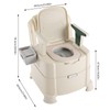 Portable Bedside Commode with Night Light, 440lb Load Capacity,PU Cushion,