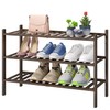 viewcare Shoe Rack for Closet, 3-Tier Bamboo Wood Shoe Racks,