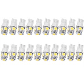 JKLcom T10 194 LED Bulbs 20 Pack, White, Vehicle Light Bulb, LED, Map Light, Dome Light