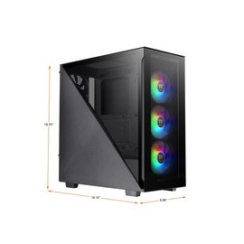 Thermaltake Divider 300 ARGB Triangular Tempered Glass Type-C (USB 3.1 Gen 2) Water Cooling Ready ATX Mid Tower Computer Case with 3 120mm ARGB Rear Fan Pre-Installed CA-1S2-00M1WN-01