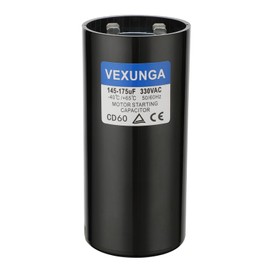 VEXUNGA 145-175 uF MFD 330 VAC 50/60 Hz Round Motor Start Capacitor CD60 Single Phase Capacitors for AC Motors Starting or Pool Pump or Well Pump