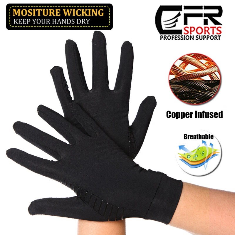 CFR Copper Compression Arthritis Gloves Finger Carpal Tunnel Typing Support
