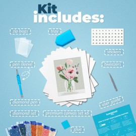 LuwoArte Diamond Painting Kits for Adults - Brilliant Art Diamond Painting Kit - Paint Gem Art for Adults (Flower Symphony)