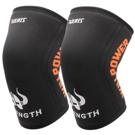 Neoprene Knee Brace for Men Women, Weightlifting Knee Sleeves for Men Women Knee Compression Sleeves, 7mm Thick Compression Brace for Weightlifting Powerlifting Squatting and Cross Fit Training, Rodilleras Para Gym (Black Fighter, Large)