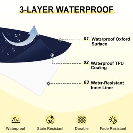 downluxe Outdoor Bench Cushion Waterproof, 59 x 18 Inch Patio Furniture Cushions with Adjustable Ties & Portable Handle, Porch Swing Cushions, Bench Cushions for Outdoor Furniture, Navy