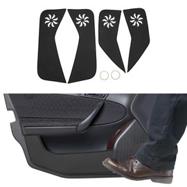 X AUTOHAUX Leather Car Door Anti Kick Pad Sticker for Ford Escape 2013-2015, for Ford Kuga 2013-2015 Door Side Edge Protector Interior Accessories Black 1 Set