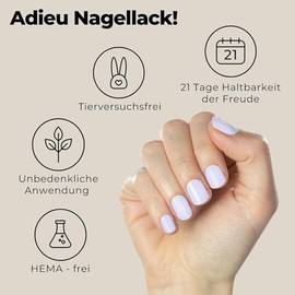 Miss Sophie Nagelfolie - Petit Macaron - Einfarbig, Fliederfarben, Nail Wraps - 24 ultra-dünne selbstklebende langanhaltende Nagelfolien