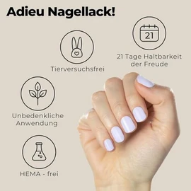 Miss Sophie Nagelfolie - Petit Macaron - Einfarbig, Fliederfarben, Nail Wraps - 24 ultra-dünne selbstklebende langanhaltende Nagelfolien
