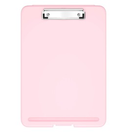 Hnogri Plastic Clipboard with Storage, Open Nursing Clipboard Foldable Storage for Nurses, Lawyers, Students, Classroom, Office, Women, Man, Size 13.4" x 9.4" X 0.9", Pink