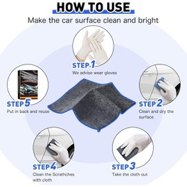 DOBYONE Nano Sparkle Cloth Car Scratches Remover,6 Pack Car Scratch Remover Nano Magic Cloth Easy to Repair Paint Scratches,Water Spots Surface Polishing