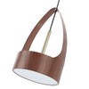 LED Chandelier Pendant Lamp Wood Grain Imitation Iorn Warm Lighting