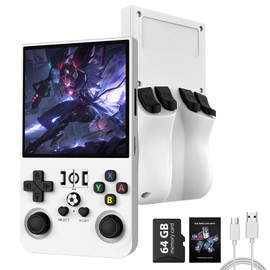 2025 New R36MAX Retro Handheld Game Console, 4.0 Inch IPS Screen Retro Gaming Console, 18000+ Classic Games, Linux System, 4000mAh Battery Portable Pocket Mini Arcade, Built-in 64G, White