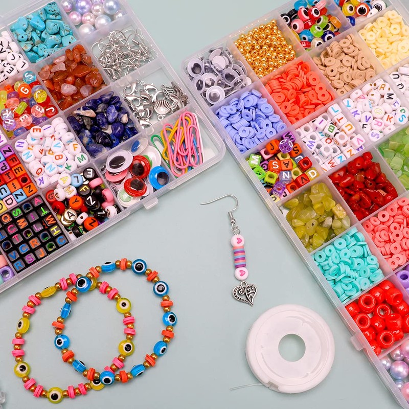 IOOLEEM 28 Grids Plastic Bead Organizer Box, Organizer Container Storage