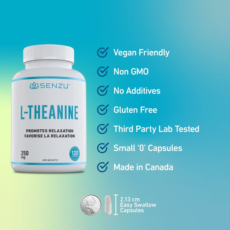 High Potency L-Theanine 250mg (Bonus Size 120 Capsules) - Relaxation,