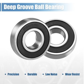 sourcing map Pack of 10 6002RS Deep Groove Ball Bearings Carbon Steel High Carbon Steel Z1 Double Sealed Skateboard Bearings 15 mm x 32 mm x 9 mm