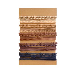 Bracelet Hair Ties for Women Girls,20Pcs Boho Hair Tie Bracelets,Elastic Cute Hair Ties No Damage,Thin Hair Bands Ties for Thick Hair Accessories (20pcs Milk Café Set)