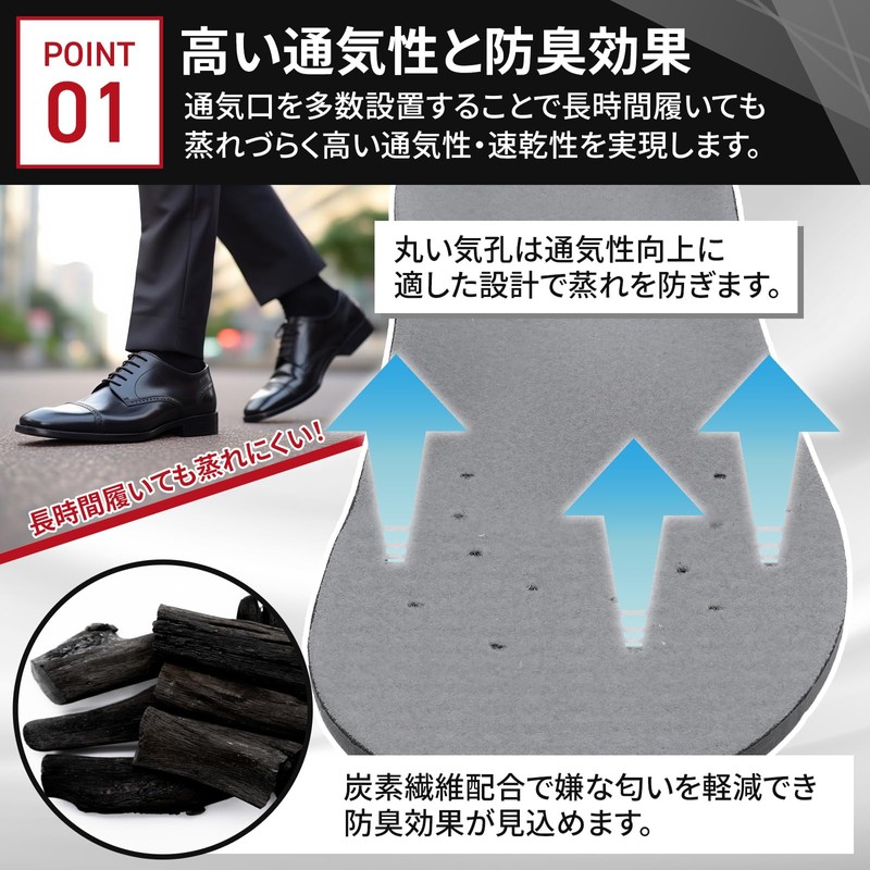 O.M.C. Tokyo Insole, with Ergonomic Impact Absorption, black