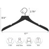 TOPIA HANGER Black Wooden Hangers, Rubber Wood Clothes Hangers with