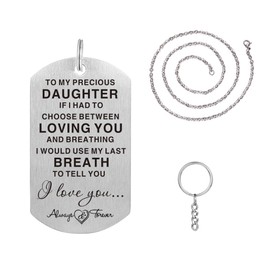 to My Precious Daughter Gift Necklace - I Love You Jewelry Pendant Present