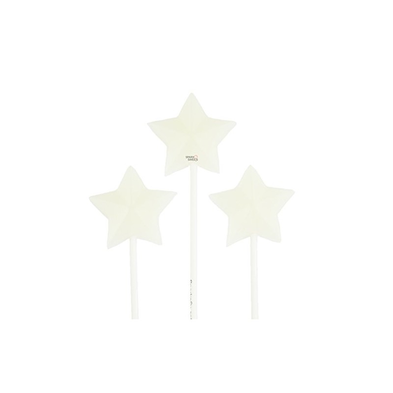 White Stars Lollipops, Handcrafted in USA, 24 Pieces, 1.5 lbs