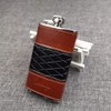 iSavage 4oz Leather Wrapped Hip Flask-YM156