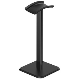 Nayubo Headphone Stand, Universal Headset Display Hanger Rack Aluminum Headset Holder with Flexible Headrest Gaming Headset Stand Earphone Stand for All Headphones Size (Black)