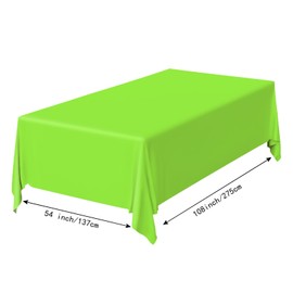 FALIZIFU 2 Pack Lime Green Plastic Tablecloth Disposable Table Covers Neon Green Rectangle Tablecloth for Birthday Baby Shower Wedding Halloween Party Rectangular Table Cloth Disposable
