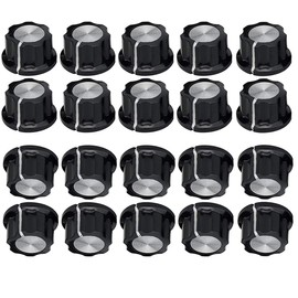 Adjustable Control Knobs, Pack of 20 Top Knobs, Potentiometer Knobs, Rotary Knobs, Potentiometer Knobs, Handle Shaft Potentiometer Knobs, Plastic Potentiometer Rotary Knob, Rotary Knob Cover