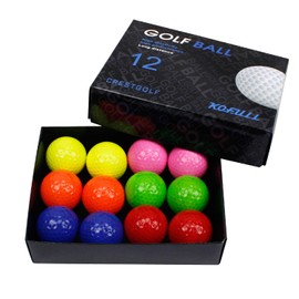 Kofull Golf Balls Colourful Golf Training Balls Pack of 12 Multi-Coloured