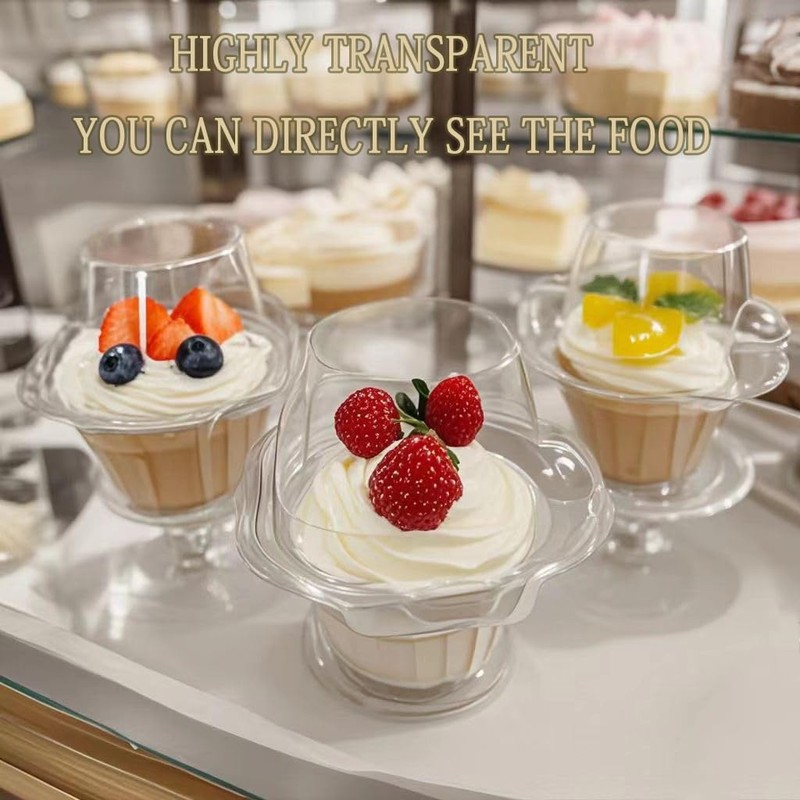FUailiYY 100 Jumbo Muffin Containers, Clear Plastic individual Cupcake Containers
