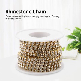 5 yarda/rollo de cristal Rhinestone cadena DIY moda SS16 cerca de la cadena de ropa de joyería de belleza artesanía para la decoración de DIY(Golden)