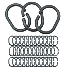 36pcs Shower Curtain Rings,Black C-Shaped Shower Curtain Hooks,Shower Curtain Hooks To Hang Curtains,Shower Curtains(Black)
