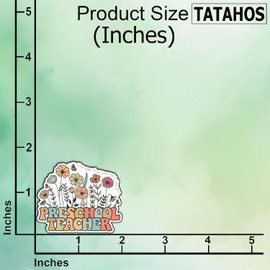 (3Pcs) Preschool Teacher Sticker Teaching Vinyl Decal Gifts for Women Educator Appreciation Classroom Supplies for Scrapbook Journal Laptop Water Bottle (2x1.8)