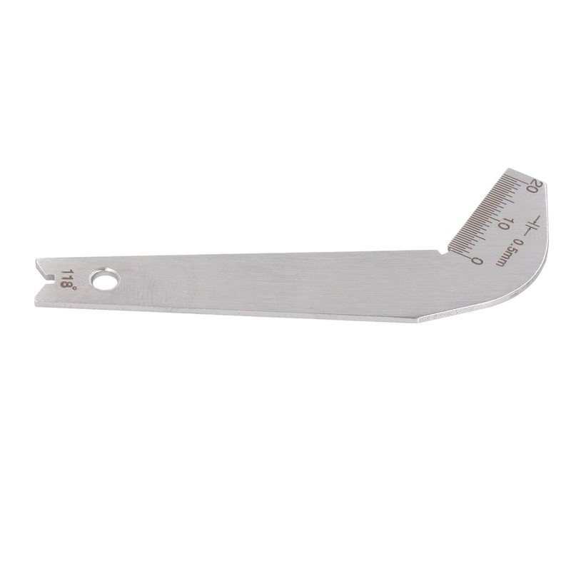 Drill Bit Sharpening Gauge, Stainless Steel 0.5mm Accuracy 118° Angle