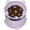 Silicone Slow Feeder Cat Bowl, 5.4'' Elevated Cat Slow Feeder