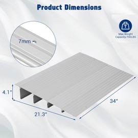 4" Rise Threshold Ramps for Doorways, Adjustable Aluminum Threshold for Exterior Doors, Entry