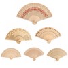 Ligynotu 6Pcs Vintage Bamboo Folding Fans Wedding Wooden Hollow Carved